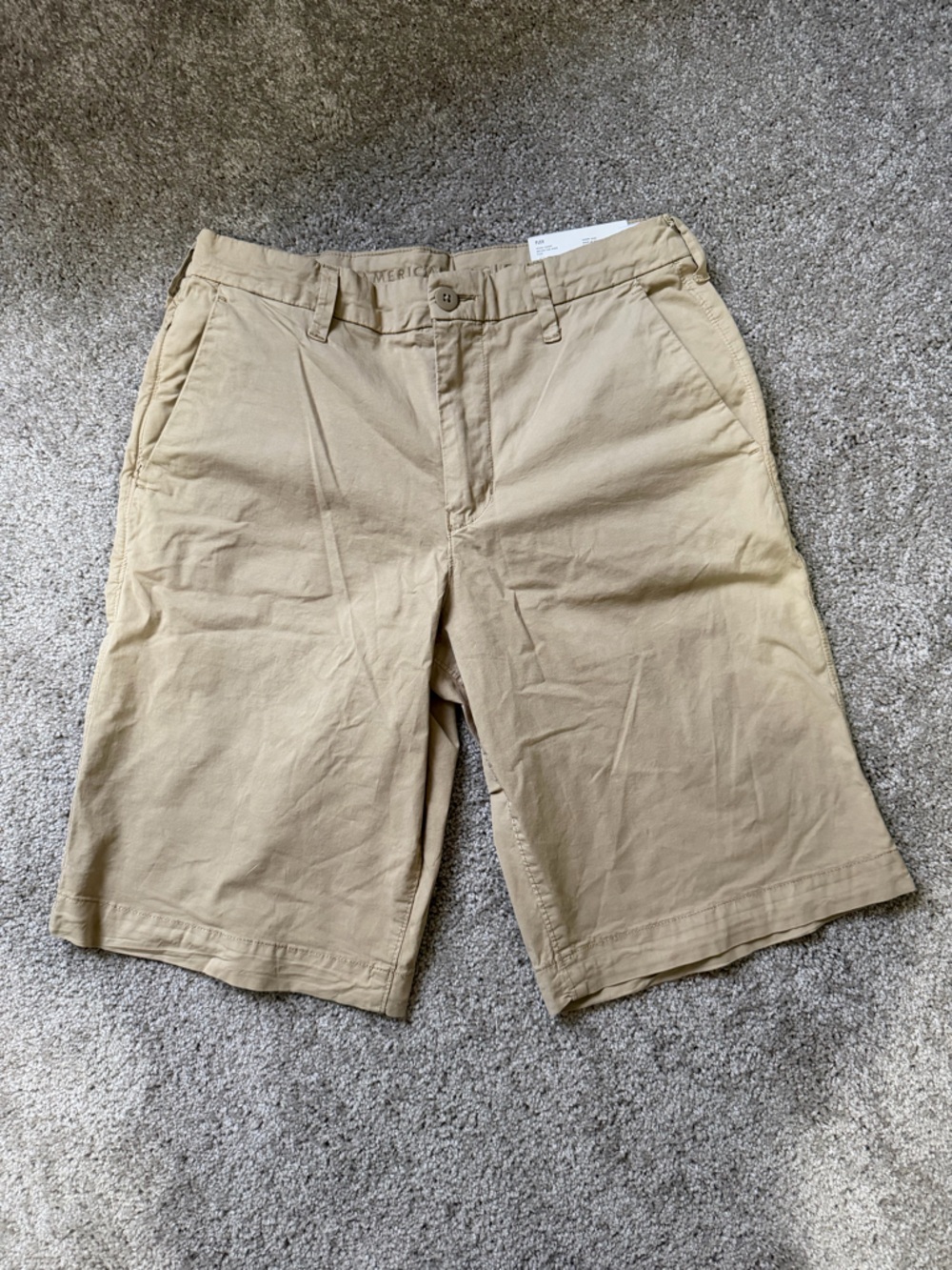 American Eagle Outfitters Men's Beige Flat-Front Shorts